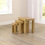 Carnell Wooden Nest Of Tables In Solid Oak