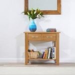 Sandringham Wooden Console Table Small In Oak With 2 Drawers