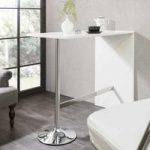 Tuscon Bar Table In White High Gloss With Chrome Legs
