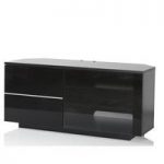 Mayfair Corner TV Cabinet In Black With Glass And Gloss Doors