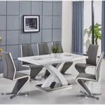 Axara Extendable Small Dining Table White Gloss And 4 Gia Chairs