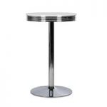 Altona Tall Bar Table Round In White With Metal Frame