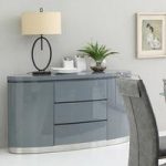 Cruise Modern Sideboard In Grey High Gloss With 3 Drawers
