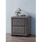 Classico Bedside Cabinet In Grey Fabric With 2 Drawers