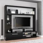 Albury Wooden Entertainment Unit In Black With Drawer
