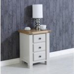 Barista Wooden Bedside Cabinet In Grey With 3 Drawers