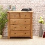 Barista Wooden Chest Of Drawers In Oak With 5 Drawers
