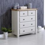 Barista Wooden Chest Of Drawers In Grey With 5 Drawers