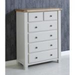 Barista Wooden Chest Of Drawers In Grey With 6 Drawers