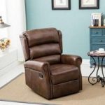 Manningham Modern Recliner Chair In Brown Faux Leather
