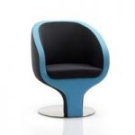 Simpson Visitor Office Chair In Black And Blue Fabric