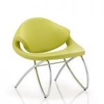 Garner Visitor Office Chair In Green Bonded Leather