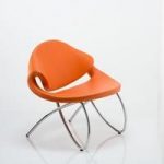 Garner Visitor Office Chair In Orange Bonded Leather