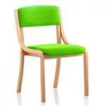 Charles Office Chair In Green And Wooden Frame
