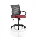 Eclipse Home Office Chair In Chilli With Castors