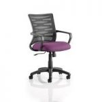 Eclipse Home Office Chair In Purple With Castors