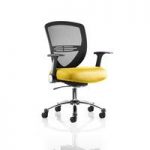 Avram Home Office Chair In Yellow With Castors