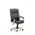 Jackson Executive Chair In Black Bonded Leather With Arms