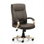 Jackson Executive Chair In Brown Bonded Leather With Arms