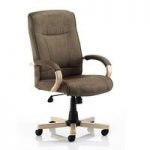Jackson Executive Chair In Brown Suede Effect With Arms