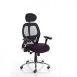 Coleen Home Office Chair In Purple With Castors