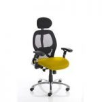 Coleen Home Office Chair In Yellow With Castors