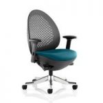 Cyrus Home Office Chair In Kingfisher With Castors