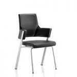 Cooper Visitor Office Chair In Black Bonded Leather