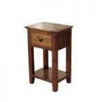 Melania Wooden Telephone Table In Solid Acacia With 1 Drawer