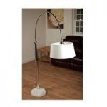Hillary Floor Lamp In Cream With Chrome Plated Marble Base