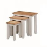 Brooklyn Wooden Nest of 3 Tables In Stone Painted