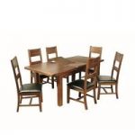 Alexis Extendable Dining Table In Acacia Wood With 6 Chairs
