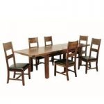 Alexis Extendable Dining Table Large In Acacia Wood And 6 Chairs