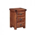 Alexis Bedside Cabinet In Dark Acacia Wood With 3 Drawers