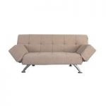 Venice Sofa Bed In Beige Fabric With Chrome Legs