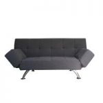 Venice Sofa Bed In Dark Grey Fabric With Chrome Legs