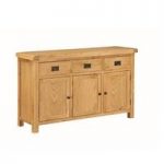 Heaton Wooden Sideboard In Solid Oak With 3 Doors And 3 Drawers