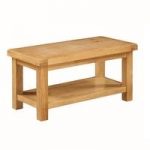 Heaton Wooden Small Coffee Table In Solid Oak With Undershelf
