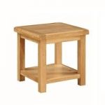Heaton Wooden End Table In Solid Oak With Undershelf