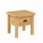 Heaton Wooden End Table In Solid Oak With 1 Drawer