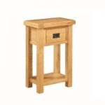Heaton Wooden Telephone Table In Solid Oak With 1 Drawer