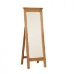 Heaton Wooden Floor Standing Mirror Rectangular In Solid Oak