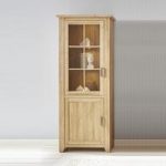 Berger Display Cabinet In Rustic Oak With 2 Doors And LED