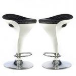 Welford Bar Stool In Black And White Gloss In A Pair