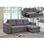 Avalon Modern Corner Sofa Bed In Grey Linen With Storage