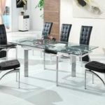 Maxim Extendable Dining Table In Clear Glass With Chrome Legs