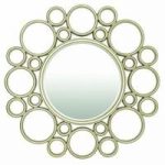 Harvest Wall Mirror Round In Light Champagne Leaf