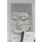 Buddhahead Wall Art Rectangular In Silver Fibreglass