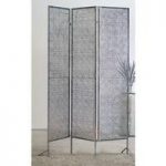 Purley Metal Room Divider In Antique Silver
