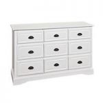 Kelsey Wooden Chest of Drawers In White With 9 Drawers